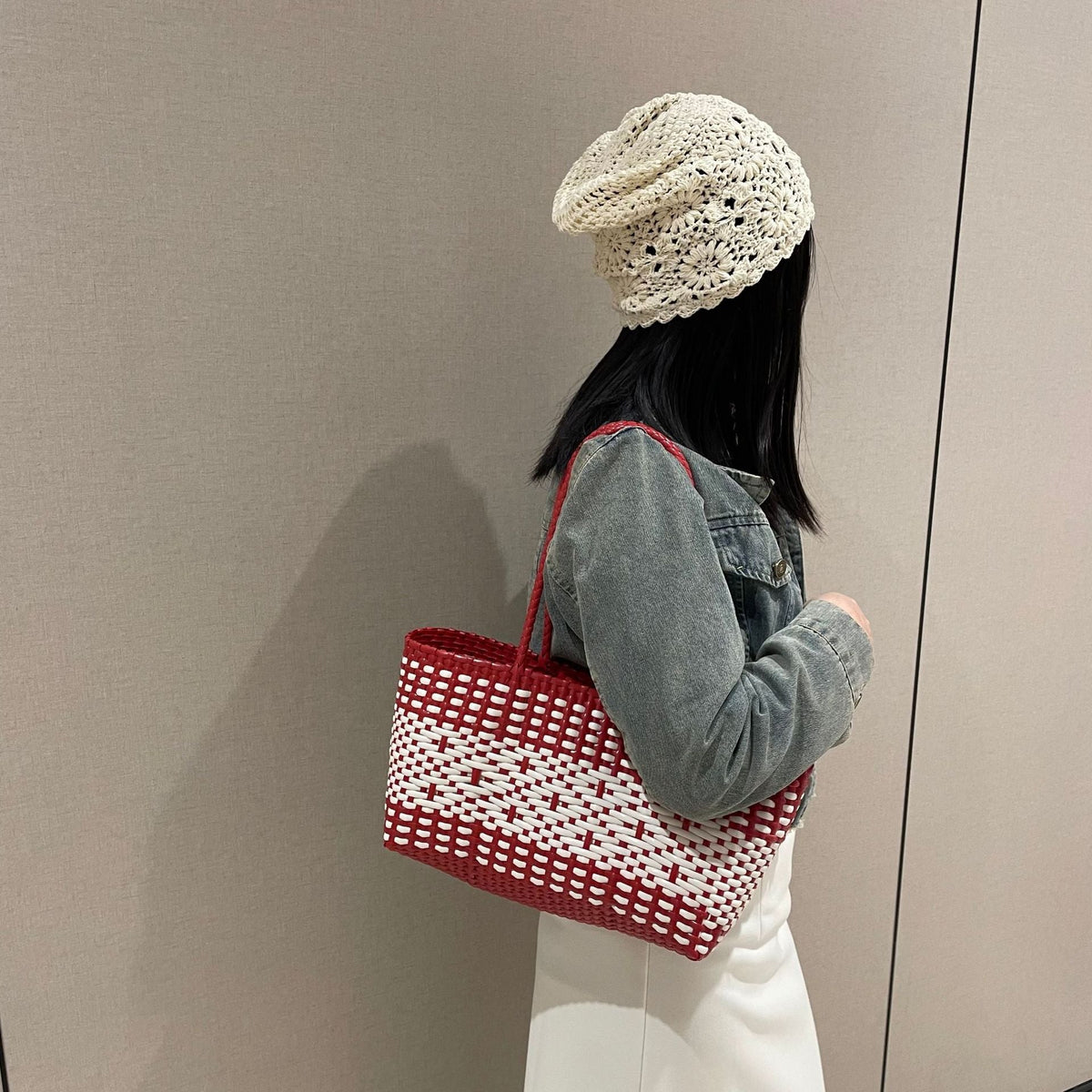 Stylish Woven Tote Bag LoungeYard — product view 1