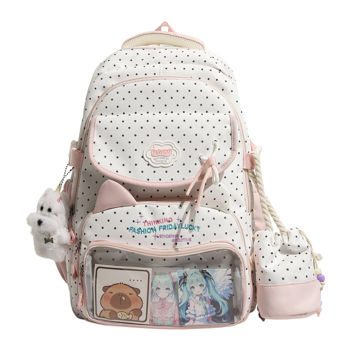 Polka Dot School Backpack LoungeYard — product view 5