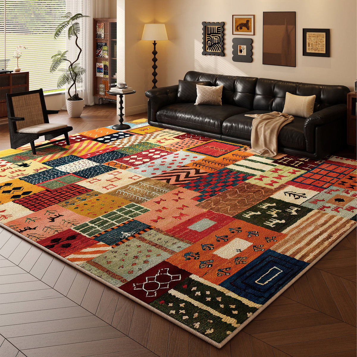 Multi-Pattern Decorative Area Rug Bowlift — product view 4