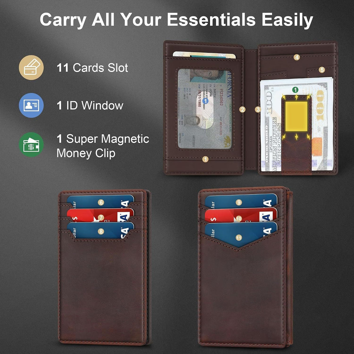 Premium Leather Cardholder LoungeYard — product view 2