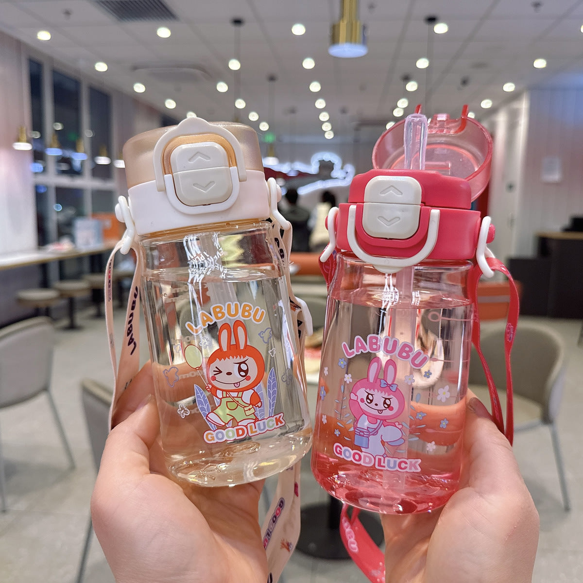 Women's Child-Safe Water Bottle with Practical Silicone Strap LoungeYard — product view 2