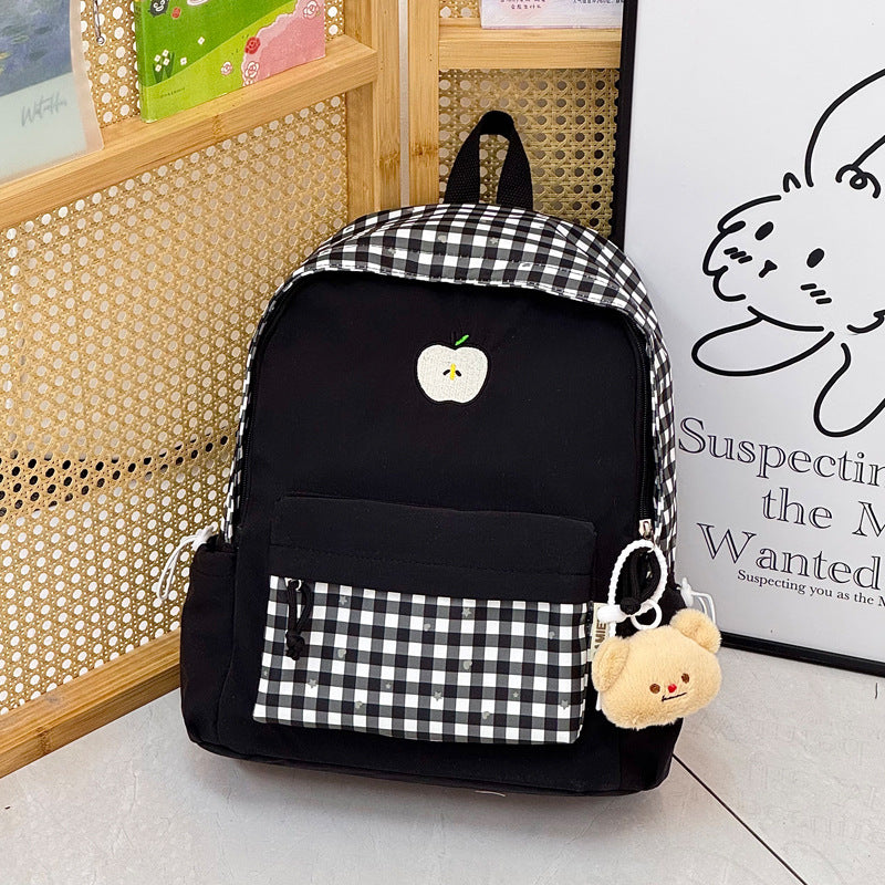 Playful Gingham Patterned Backpack LoungeYard — product view 7