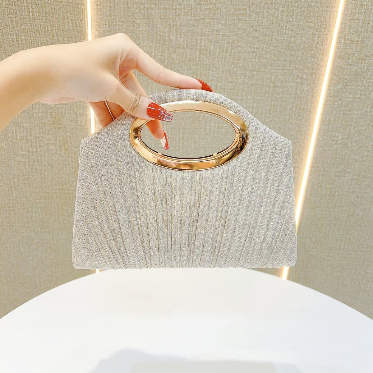 Pleated Evening Handbag — product view 6