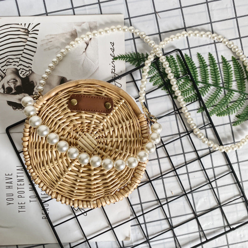 Women's Pearl Necklace Basket Bag LoungeYard — product view 1
