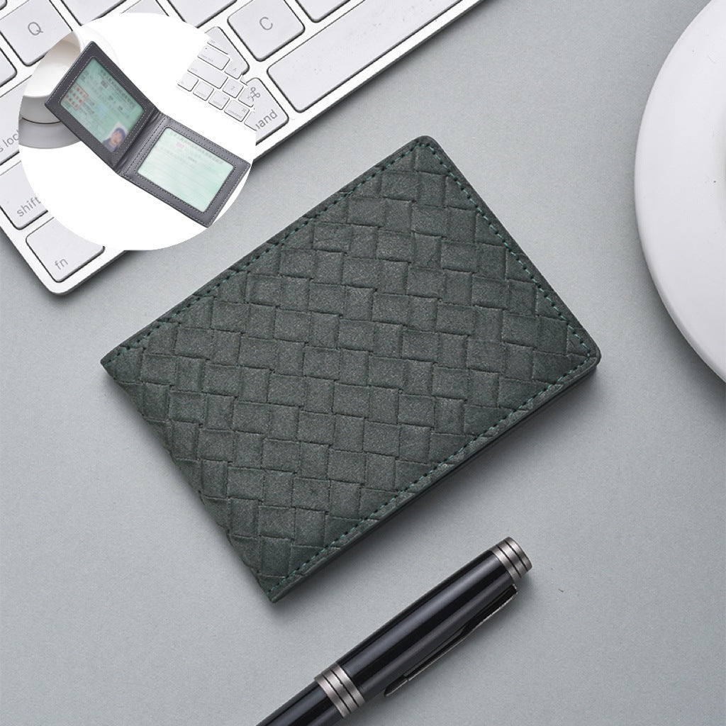 Stylish Woven Leather Cardholder LoungeYard — product view 5