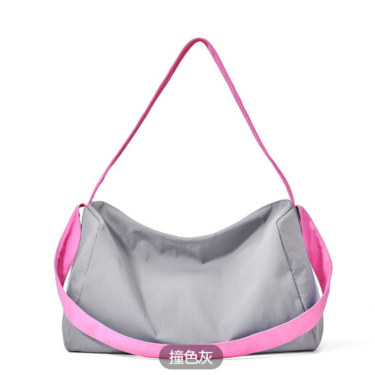Lightweight Nylon Crescent Shoulder Bag with Wide Contrast Strap LoungeYard — product view 3