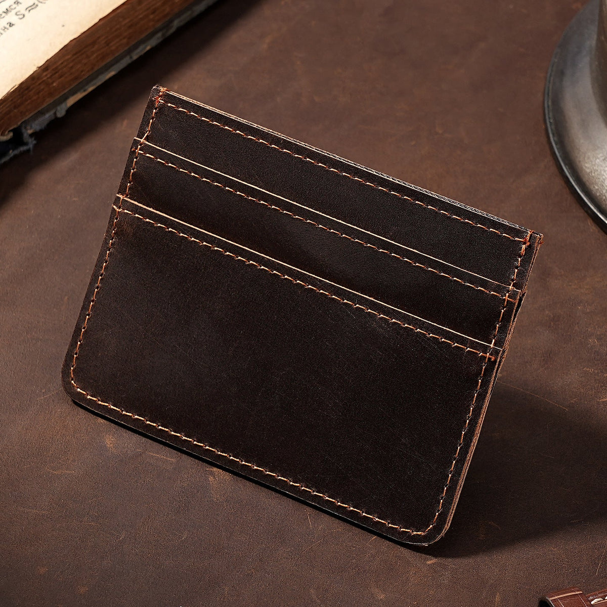 Vintage Leather Cardholder — product view 4