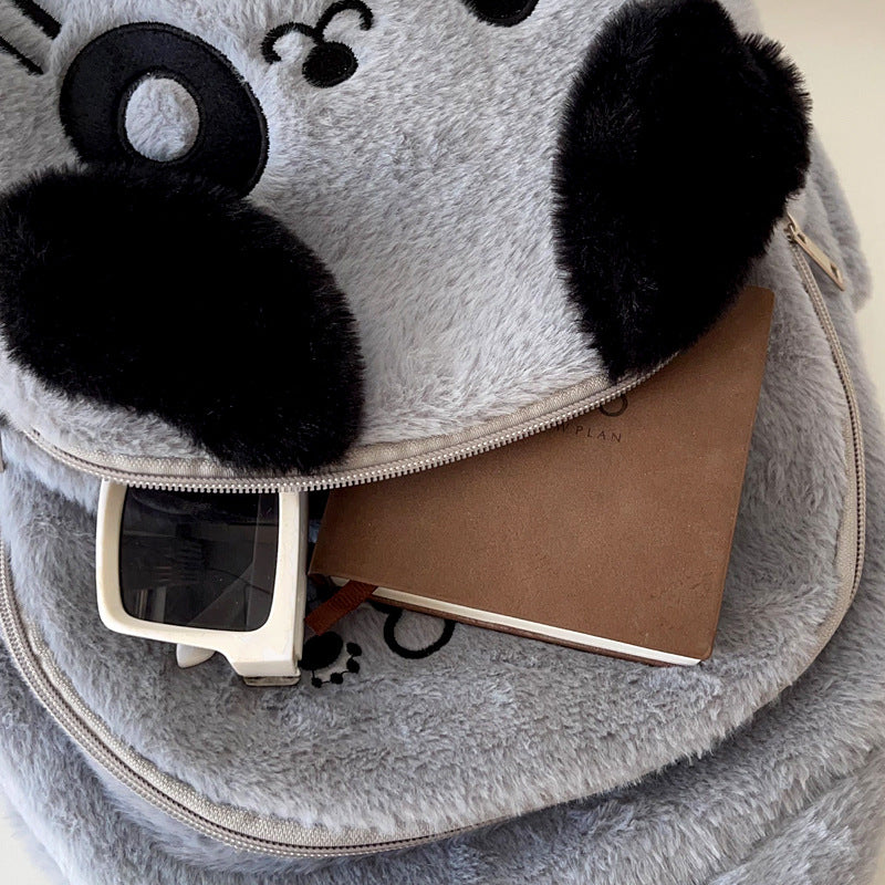 Plush Backpack in Cute Dog Design LoungeYard — product view 4