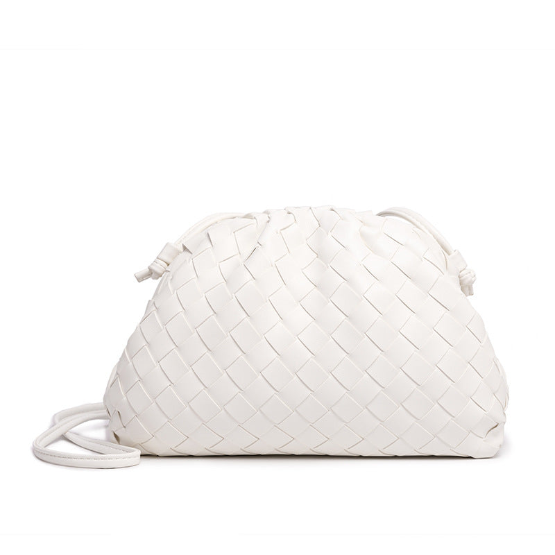 Elegant Woven Leather Bucket Bag LoungeYard — product view 4
