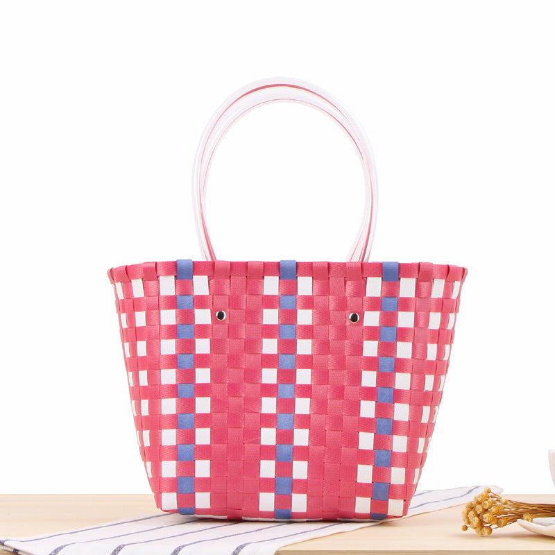 Braided shopping bag with colorful pattern LoungeYard — product view 5