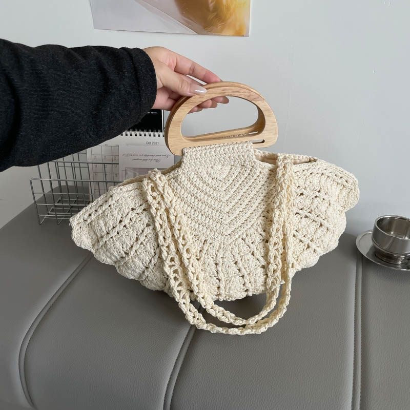 Handbag with wooden handles LoungeYard — product view 6