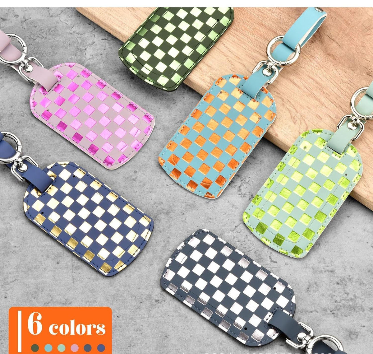 holographic woven luggage and passport ID tag with detachable keyring strap LoungeYard — product view 2