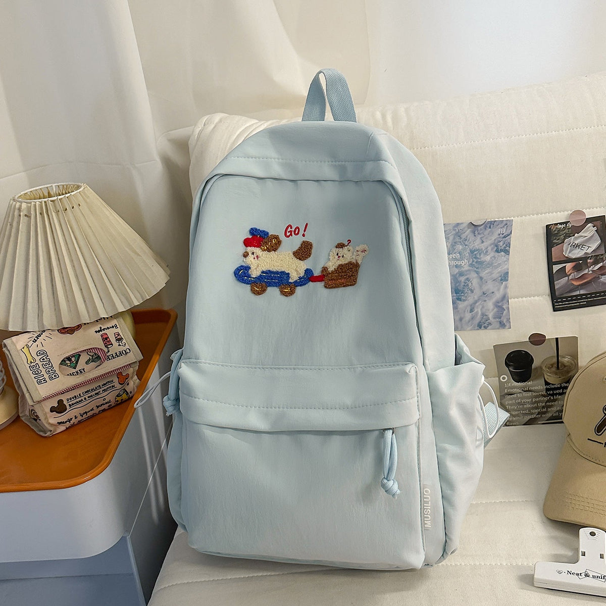 Cute Embroidered Animal-Themed Backpack LoungeYard — product view 7