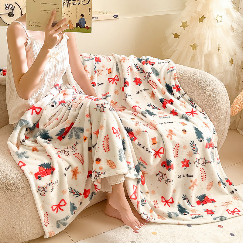 Cozy Holiday-Themed Fleece Throw Blanket — product view 6