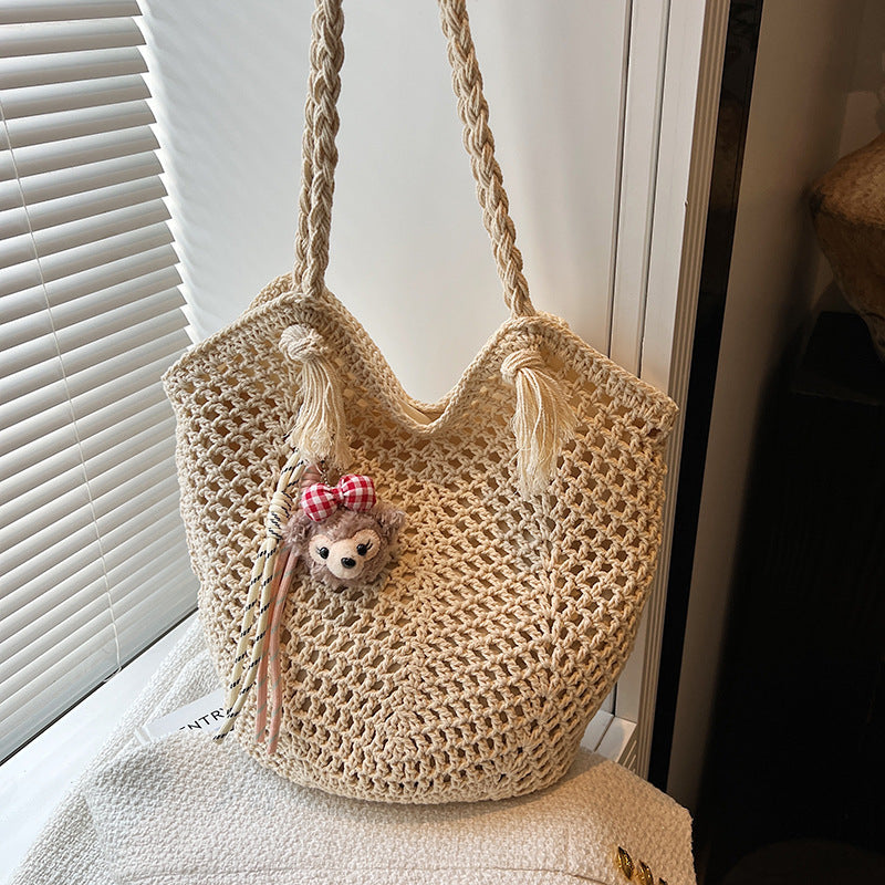 Woven Straw Beach Bag — product view 6