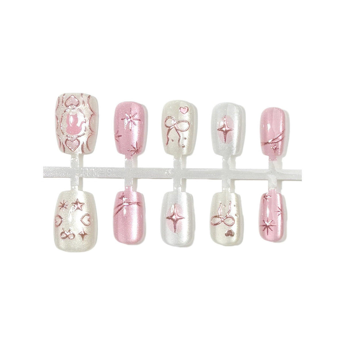 Artistic Press-On Nail Set with Elegant Star Design — product view 3
