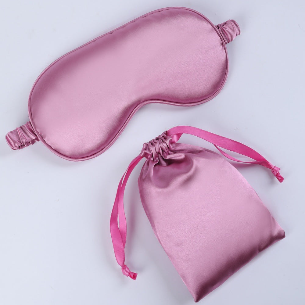 Women's nano silk sleep mask with padded eye area, adjustable elastic band, and storage pouch LoungeYard — product view 1