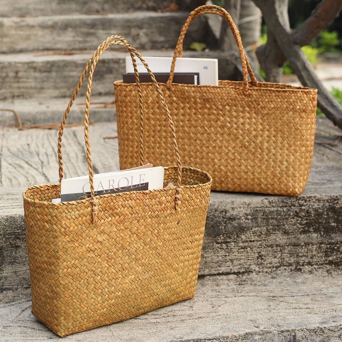 Extra-Large Handwoven Tote Bag LoungeYard — product view 2