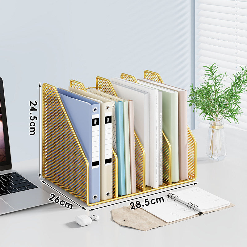 Mesh Desktop Vertical File and Folder Organizer Rack with Wide Slots and Non-Slip Base — product view 5