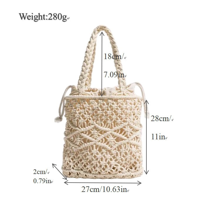 Handmade Macrame Tote Bag LoungeYard — product view 5