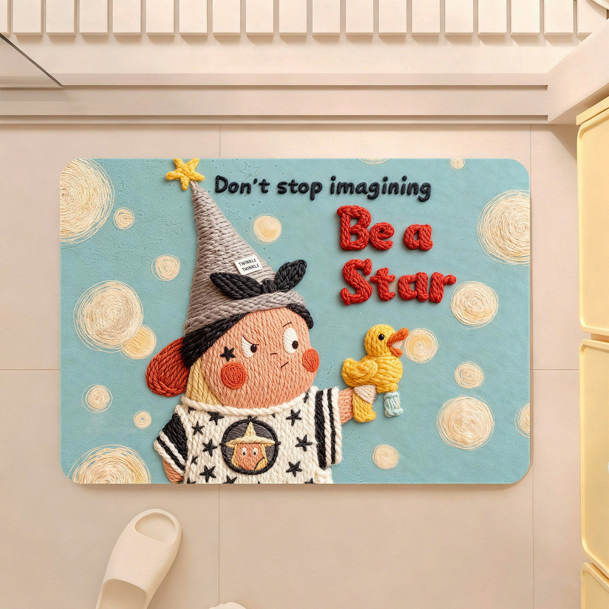 Whimsical Playful Character Bath Mat — product view 1