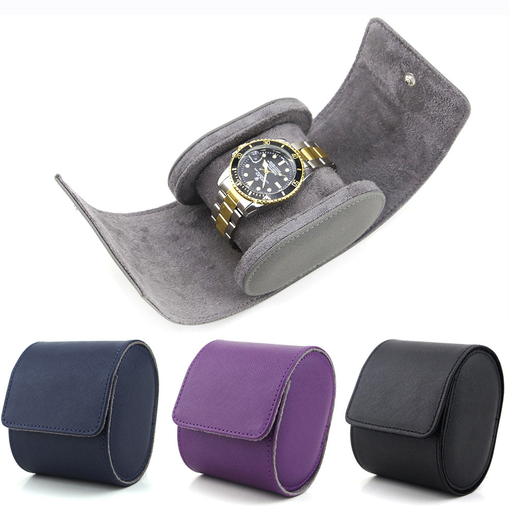 Travel Watch Roll Case with Suede-Lined Cushion and Snap Closure LoungeYard — product view 2