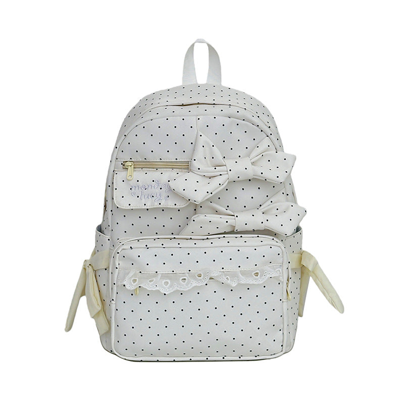 Cute Bow-Embellished School Backpack LoungeYard — product view 3