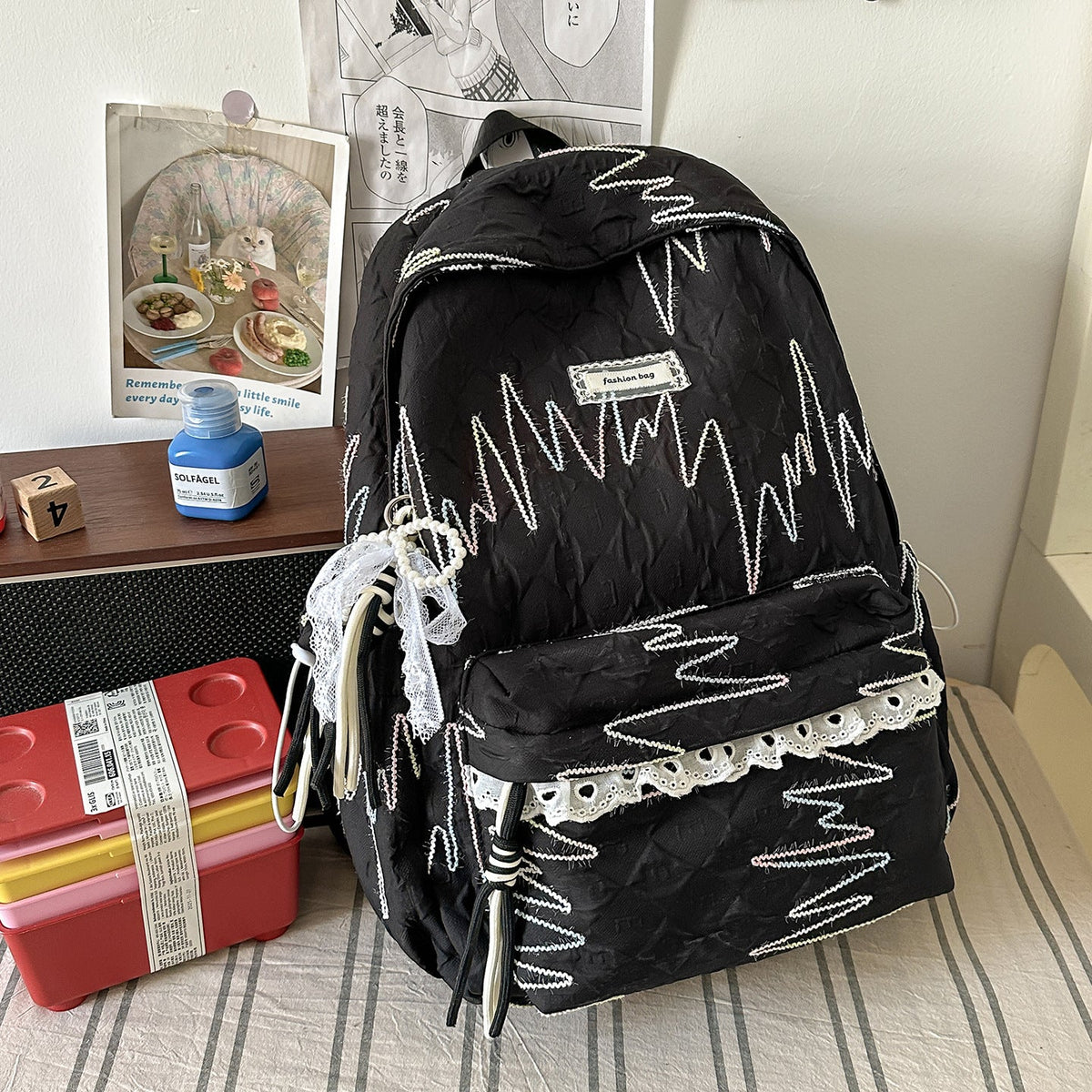 Embroidered Fashion Backpack LoungeYard — product view 7