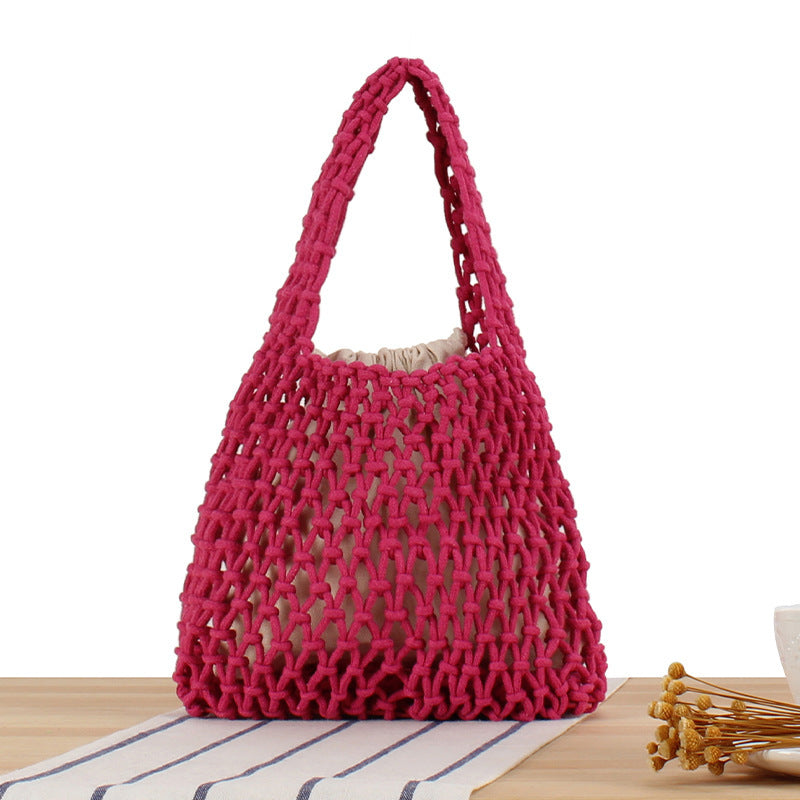 Handcrafted Tote Bag in Modern Mesh Design LoungeYard — product view 4
