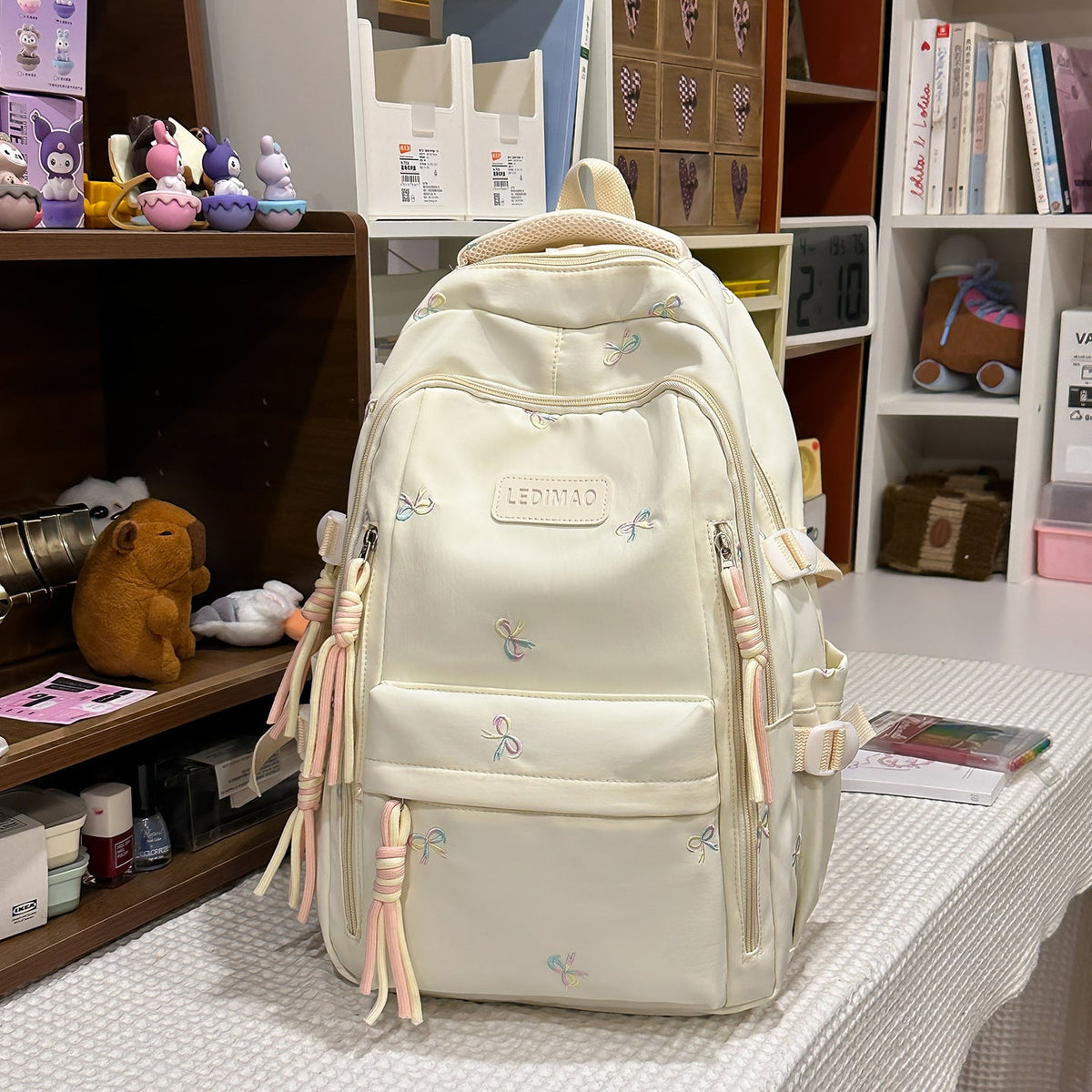 Embroidered Multi-Functional Backpack LoungeYard — product view 6