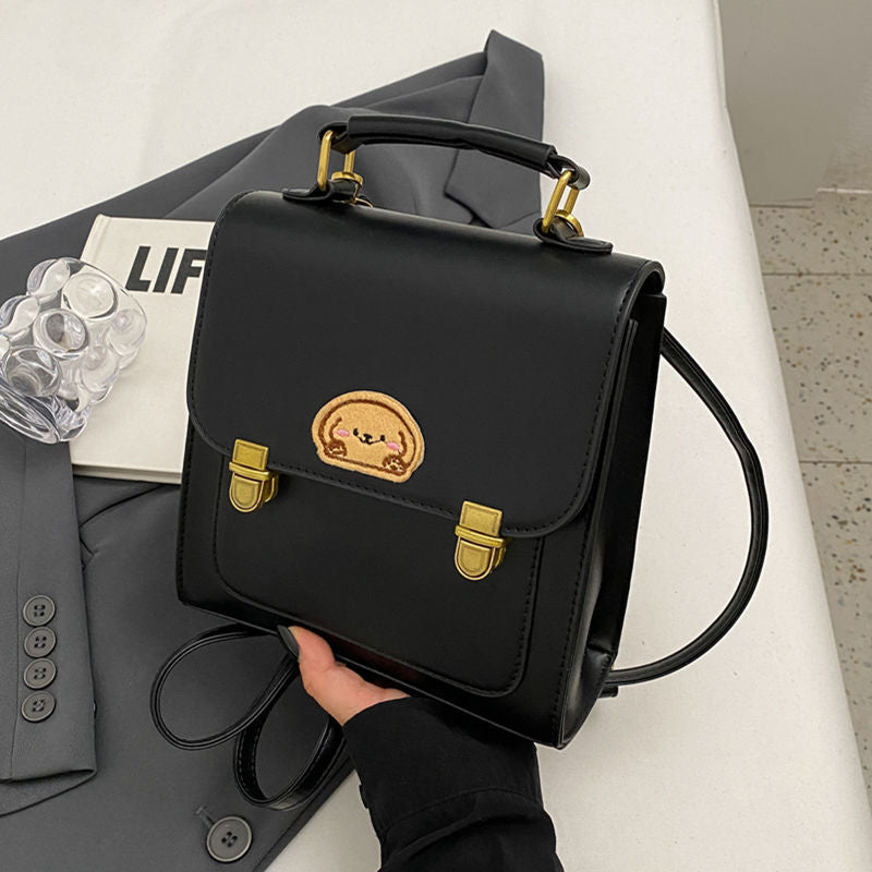 Playful Cartoon-Embroidered Satchel Bag LoungeYard — product view 6