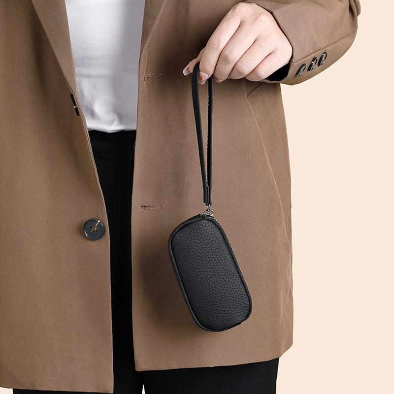 Textured Leather Travel Cosmetic Pouch — product view 3