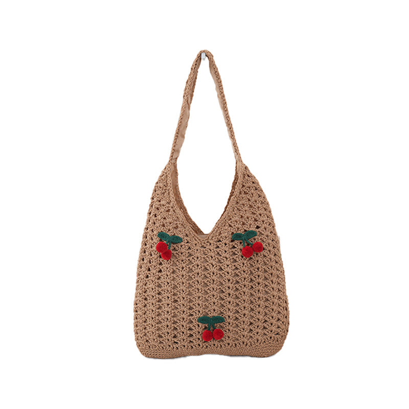 Handcrafted cotton shopper with fruity design LoungeYard — product view 5