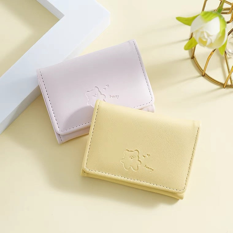 Cute Leather Tri-Fold Wallet LoungeYard — product view 1