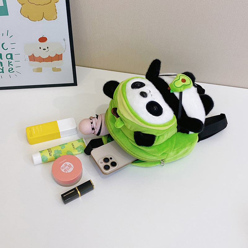 Plush backpack with panda design LoungeYard — product view 3