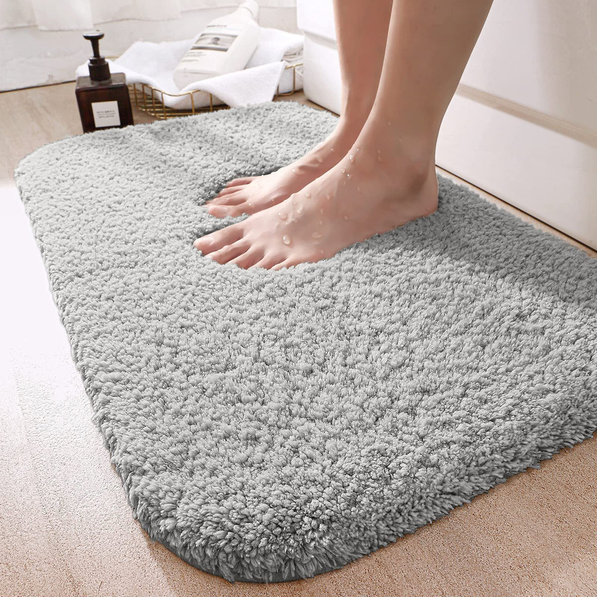 Luxurious Plush Bath Mat Bowlift — product view 1