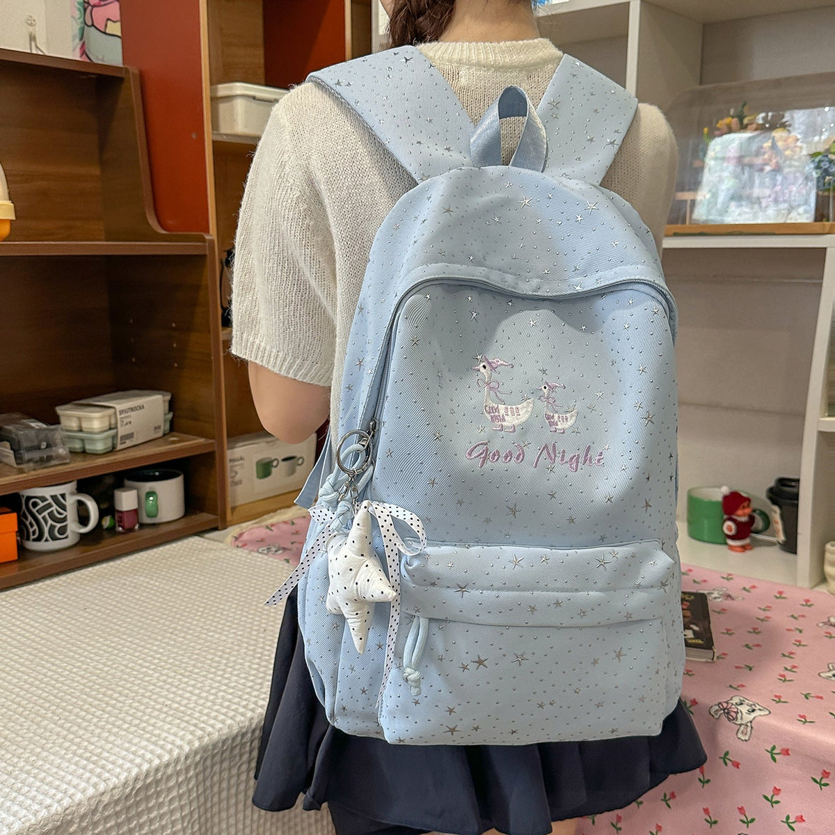 Star-Embellished Casual Backpack LoungeYard 1791205643 — product view 2