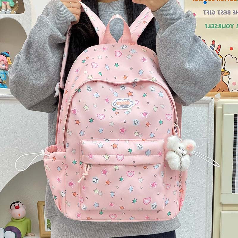 Playful Star-Print Backpack LoungeYard — product view 3