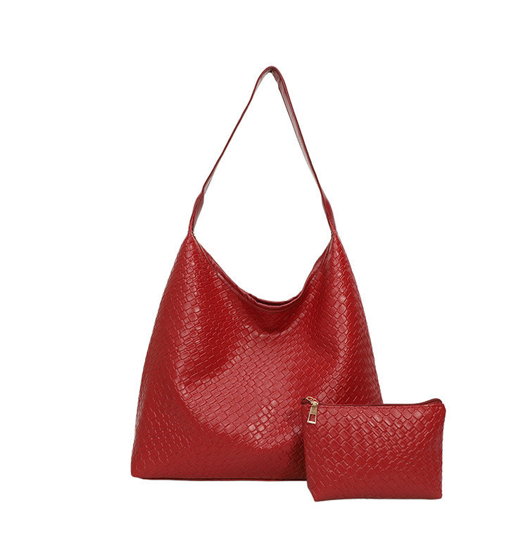 Sleek Textured Leather Hobo Handbag LoungeYard — product view 7