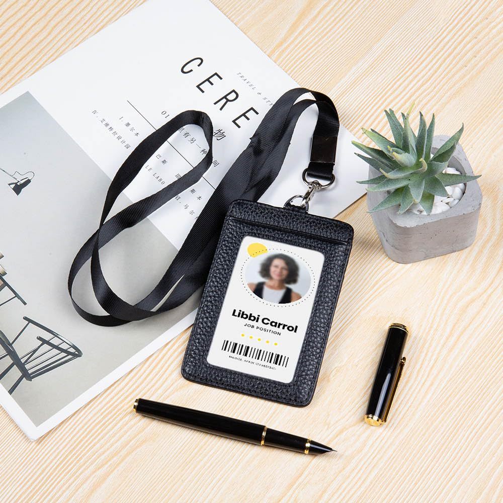 Versatile RFID-Blocking Leather ID Card Holder LoungeYard — product view 2
