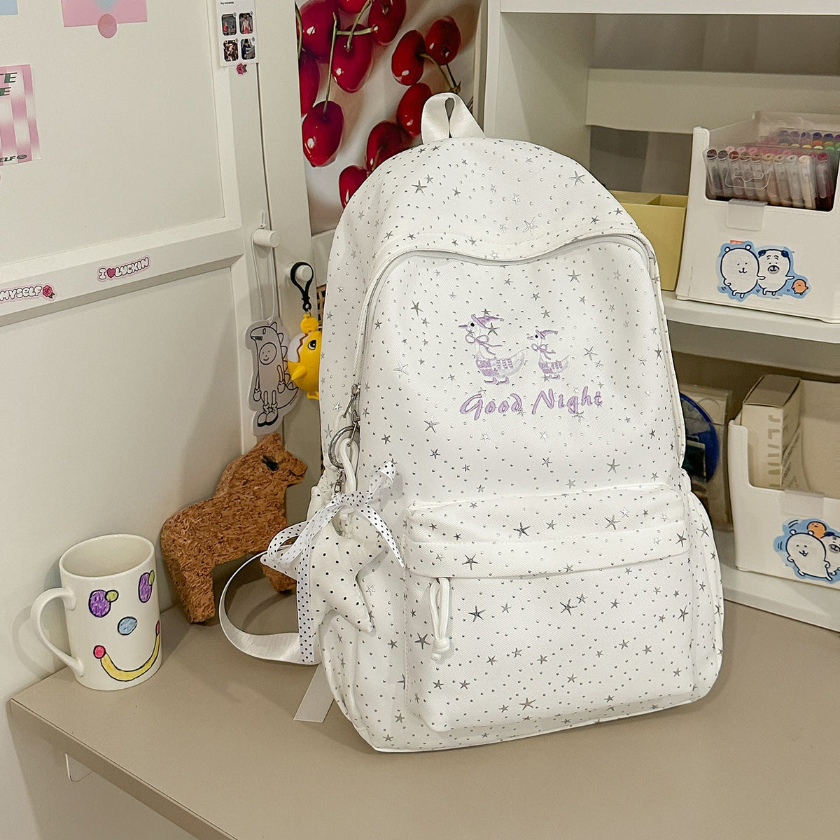 Star-Embellished Casual Backpack LoungeYard 1791205643 — product view 6