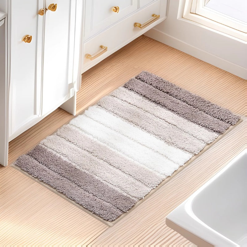 Soft Striped Bathroom Rug LoungeYard — product view 1