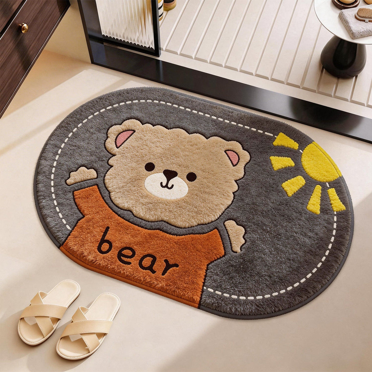 Cute Cartoon Animal-Themed Bath Mat — product view 3