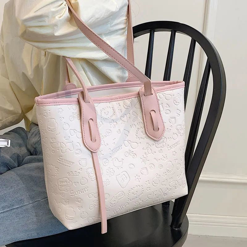 Embossed Graphic Design Tote Bag LoungeYard — product view 1