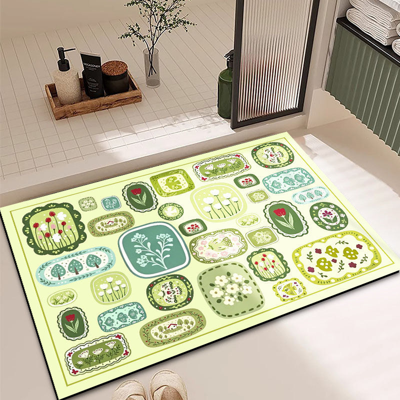 Vibrant Floral Pattern Bath Mat — product view 2