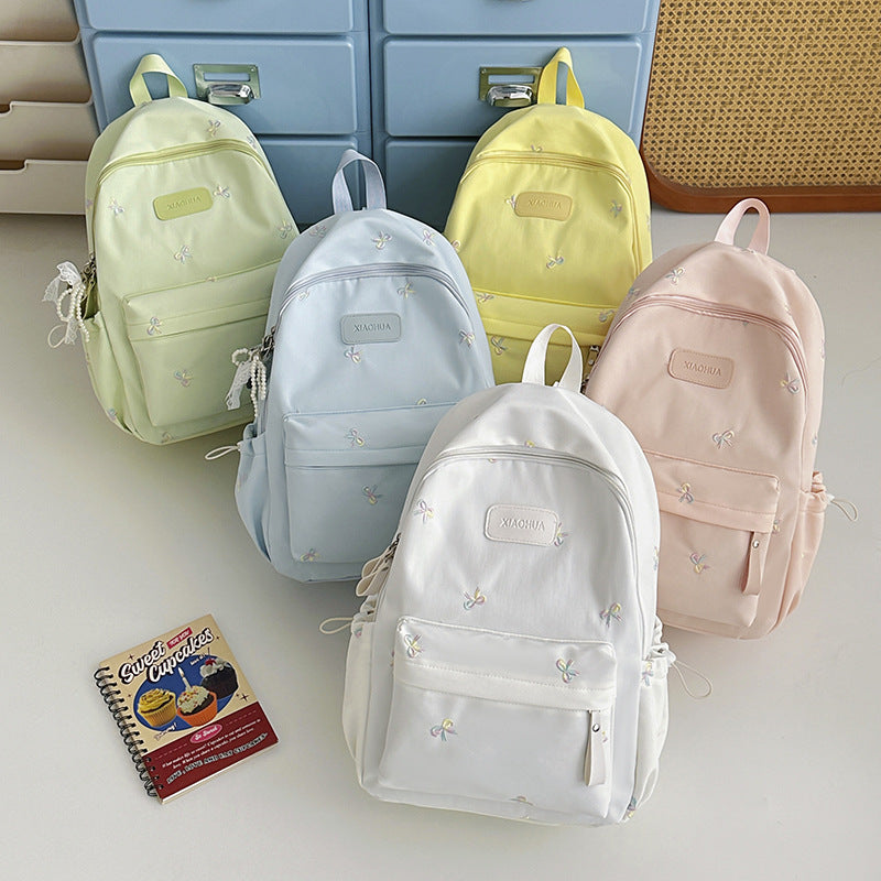 Embroidered Floral Detail Casual Backpack LoungeYard — product view 4