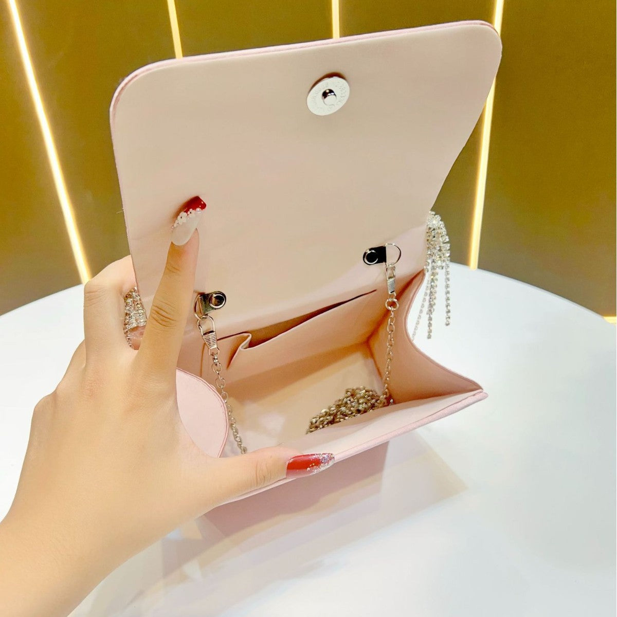 Crystal-Embellished Glam Clutch — product view 3
