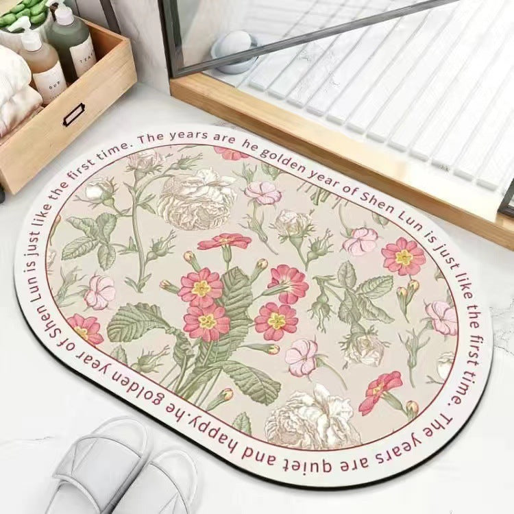 Leaf Patterned Bath Mat LoungeYard — product view 2