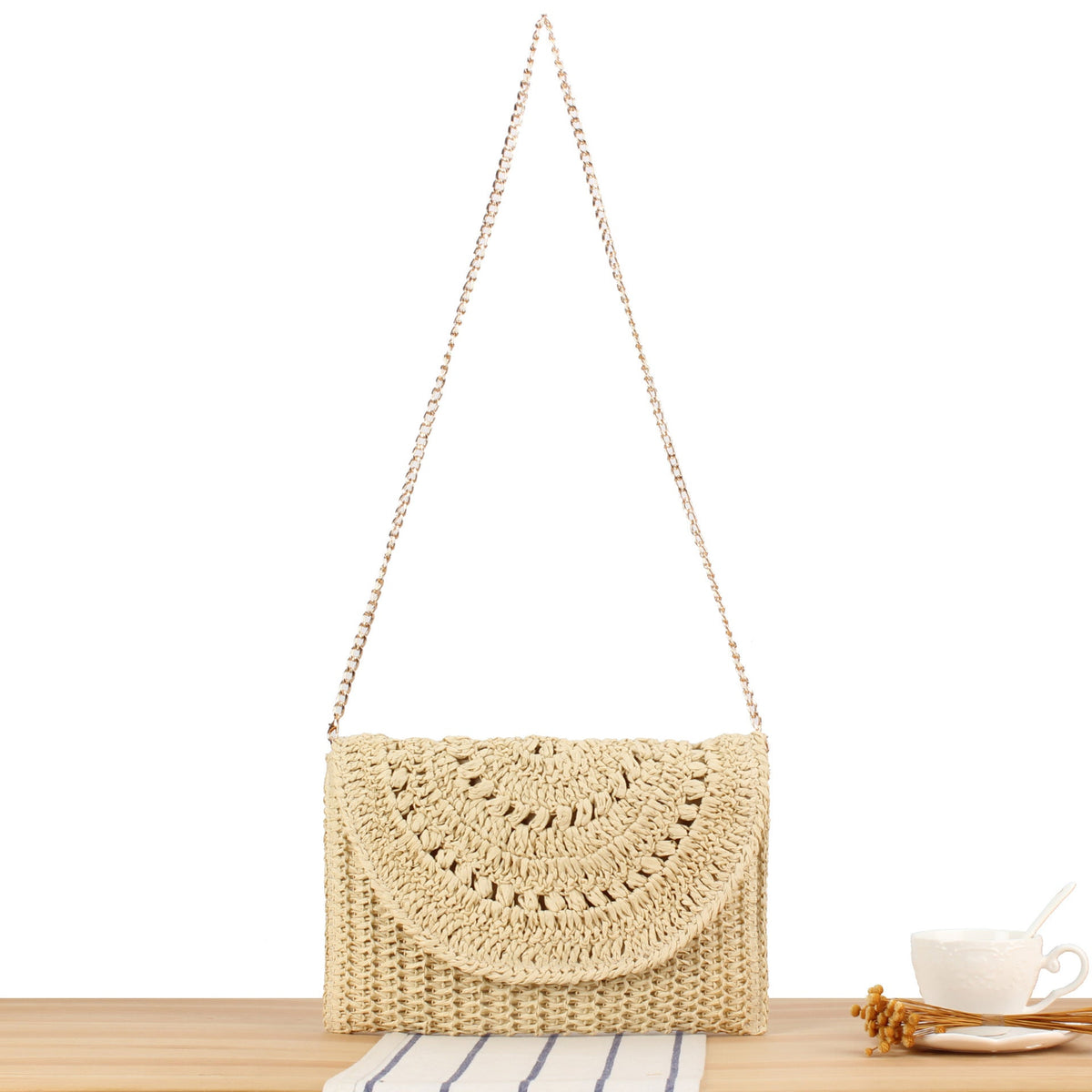 Handbag with Artistic Macrame Design LoungeYard — product view 1