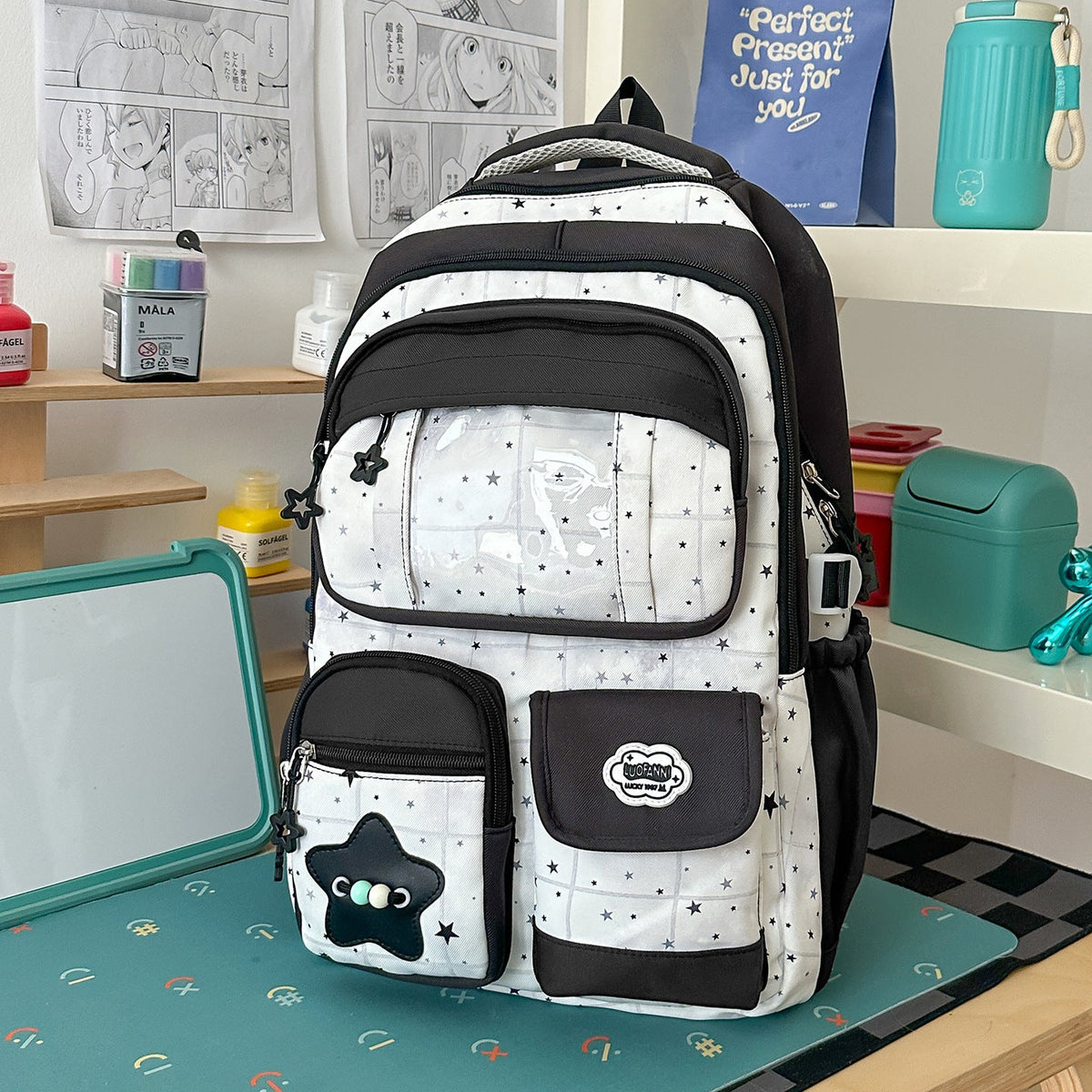 Cute Illustrated Character Backpack LoungeYard — product view 6